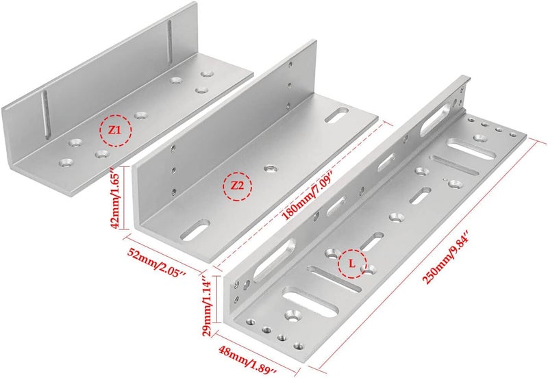 YANWIN Z and L Bracket for 280KG 600LBS Holding Force Electromagnet Lock Single Door Access Control Electric Magnetic Door Lock - Image 5